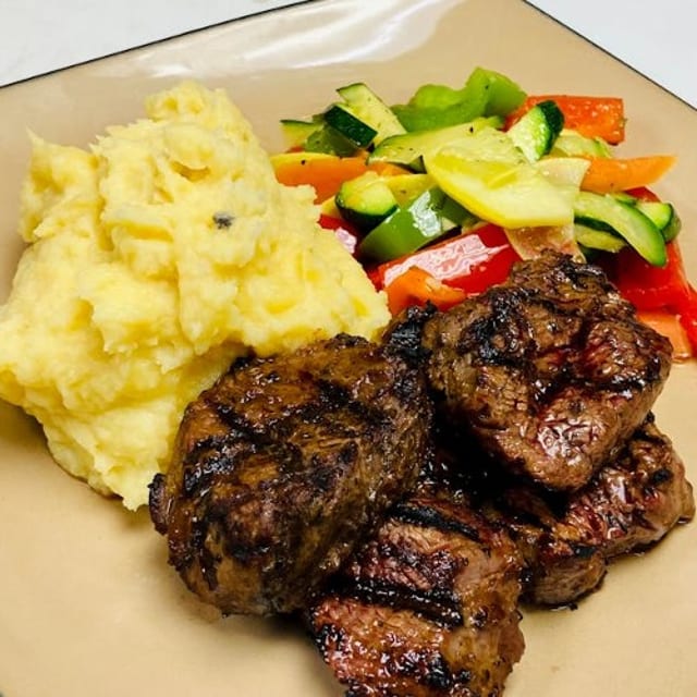Steak Tips Dinner.