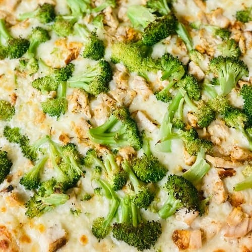 Broccoli Chicken Alfredo Pizza (Small).
