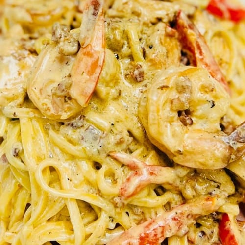 Chicken & Shrimp Carbonara Dinner.
