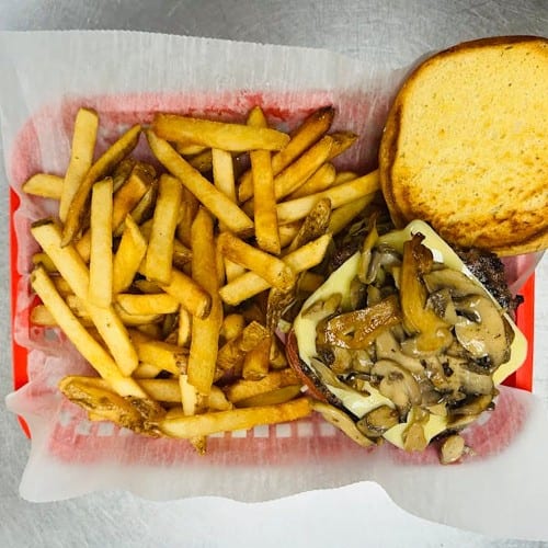 Swiss Mushroom Burger.